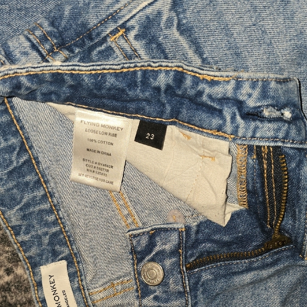 Flying Monkey Light Blue Distressed Flare Jeans - Picture 4 of 4